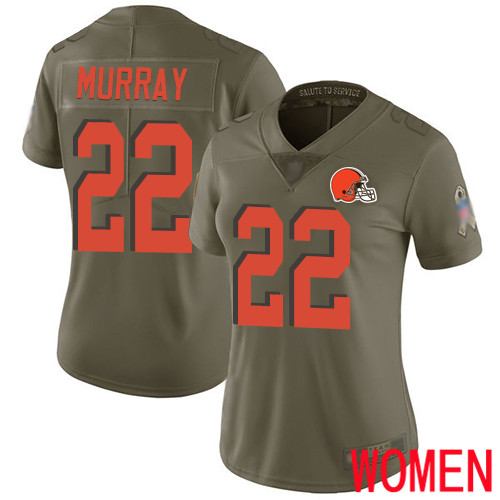 Cleveland Browns Eric Murray Women Olive Limited Jersey #22 NFL Football 2017 Salute To Service->women nfl jersey->Women Jersey